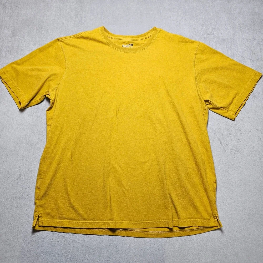 Duluth Trading Co Mens 2XL‎ Yellow Short Sleeve Crew Neck Workwear T-Shirt